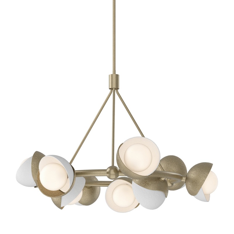 Brooklyn 9-Light Double Shade Ring Pendant in Soft Gold
