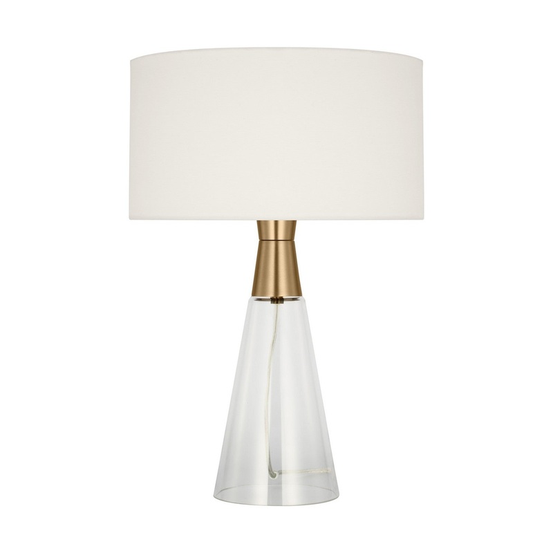 Pender 1-Light Table Lamp in Satin Brass