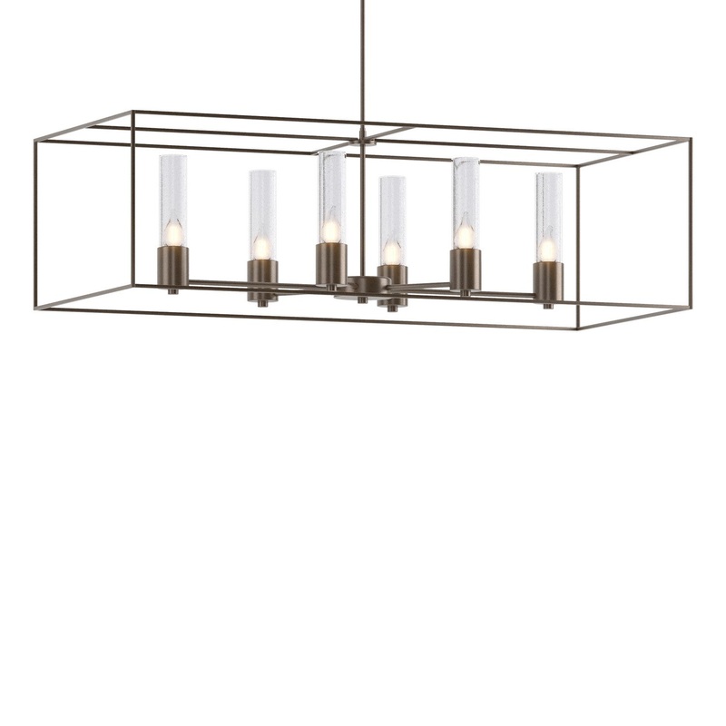 Portico Pendant with Seeded Clear Glass