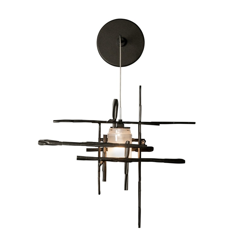Tura Frosted Glass Low Voltage Sconce in Oil Rubbed Bronze