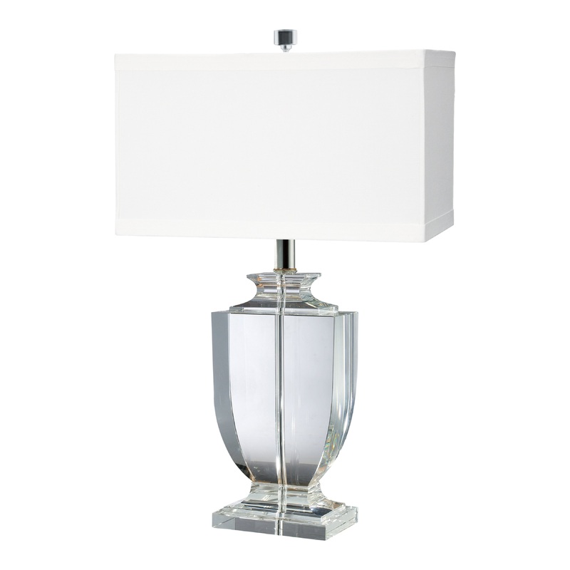 Crystal Rectangular Urn Table Lamp