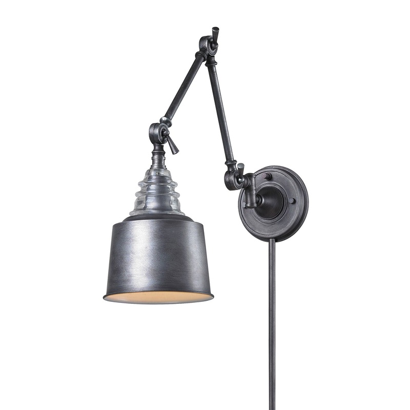 Insulator Glass 1-Light Swingarm Wall Lamp