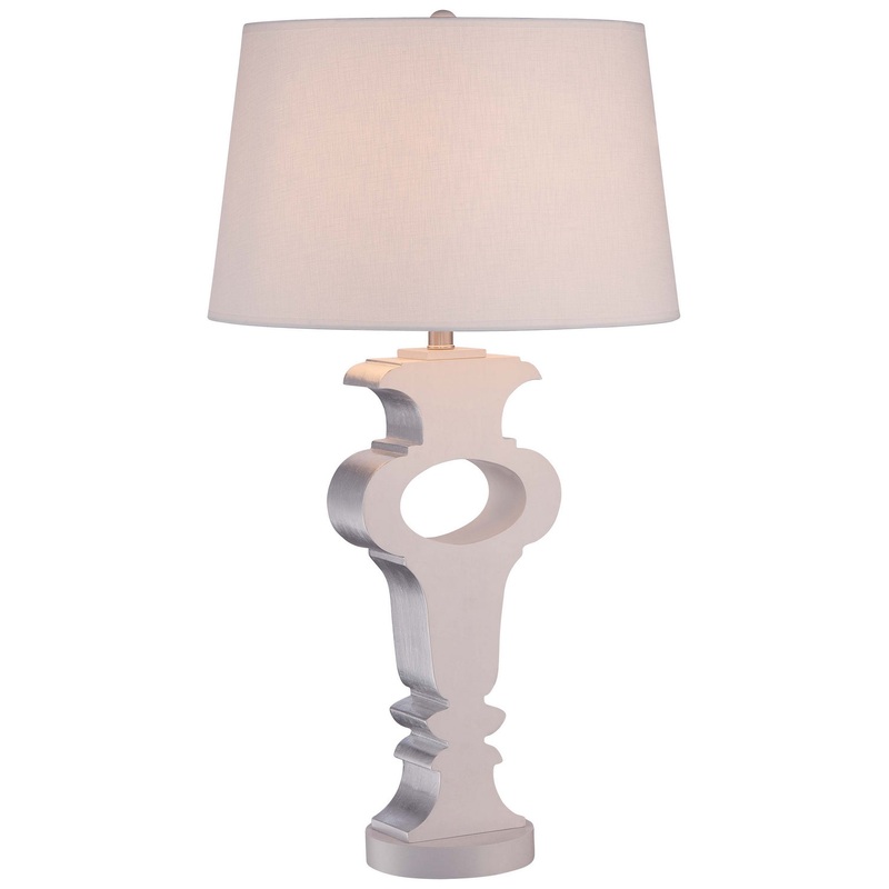 1-Light Table Lamp in Wood with Cream Linen Fabric Shade