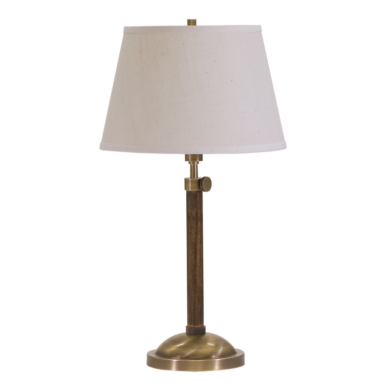 Richmond Adjustable Table Lamp with White Burlap Hardback