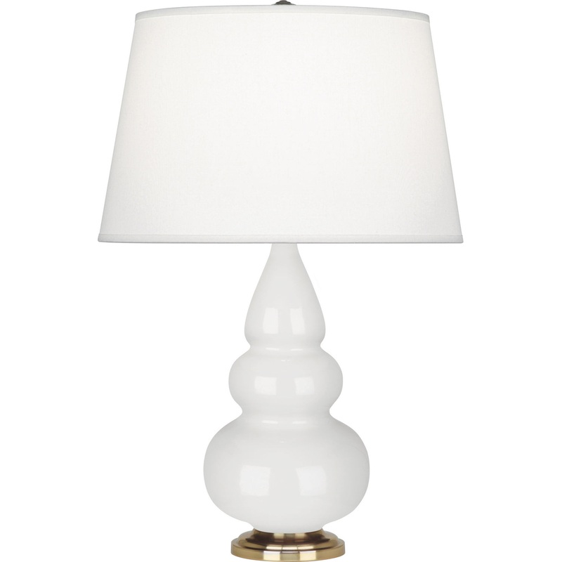 Small Triple Gourd Accent Lamp with Pearl Dupioni Fabric Shade