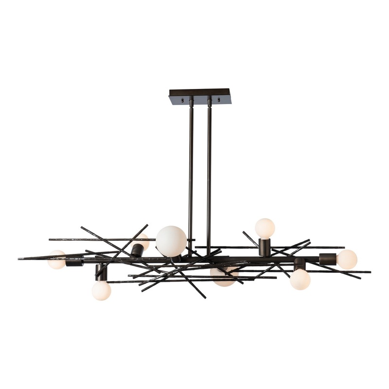 Brindille 8-Light Linear Pendant in Dark Smoke