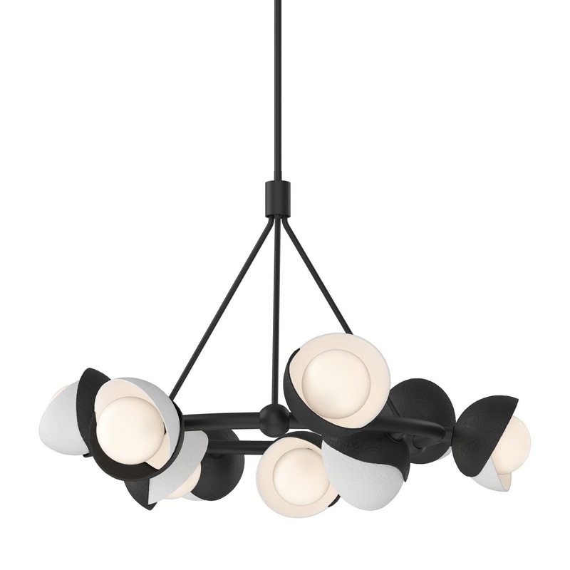 Brooklyn 9-Light Double Shade Ring Pendant in Black