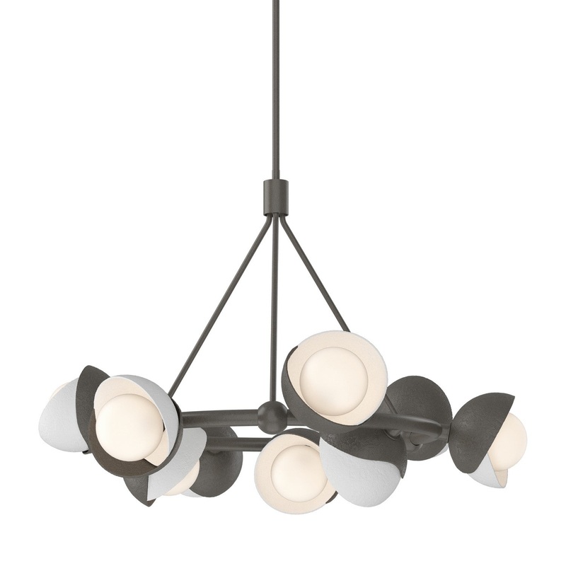 Brooklyn 9-Light Double Shade Ring Pendant in Dark Smoke