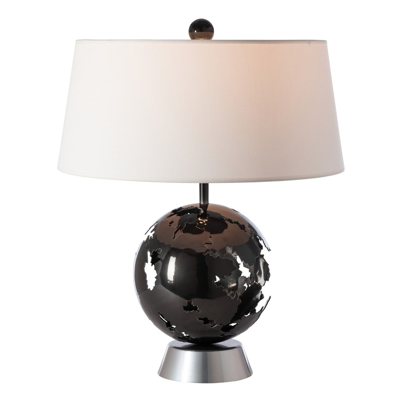 Pangea Table Lamp in Ink with Sterling Accent