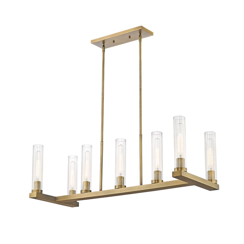 Beau Seven Light Island in Rubbed Brass