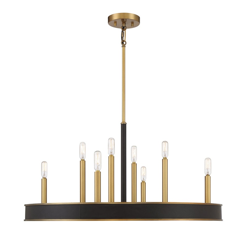 Chaucer Eight Light Chandelier in Warm Brass