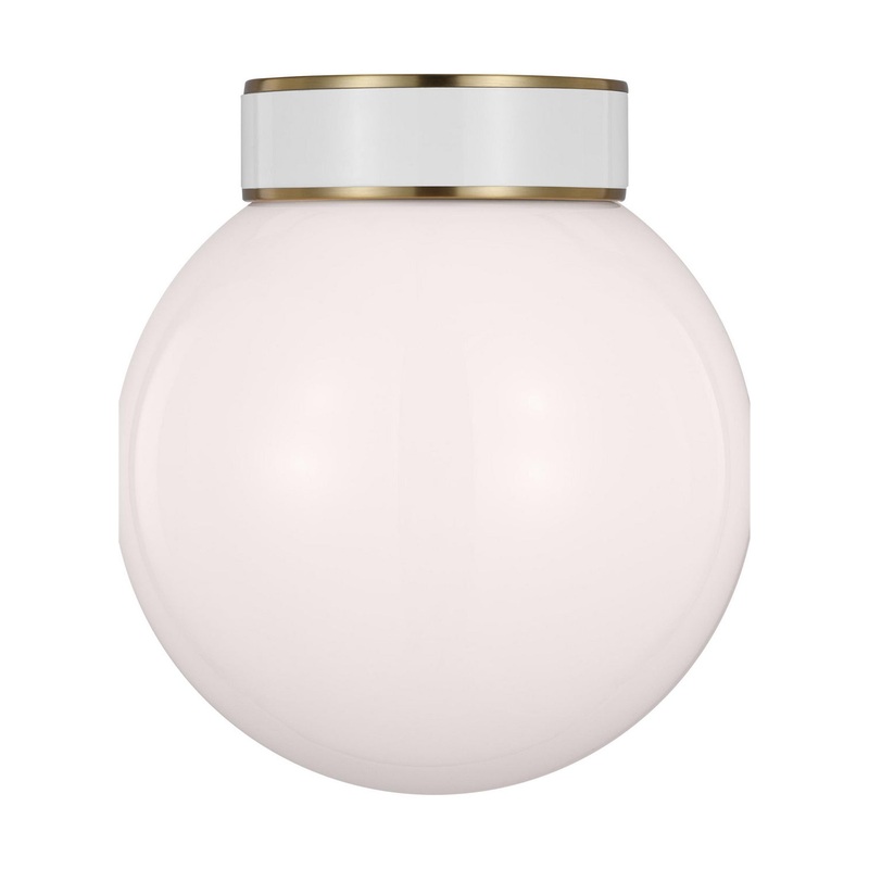 Monroe One Light Flush Mount in Burnished Brass