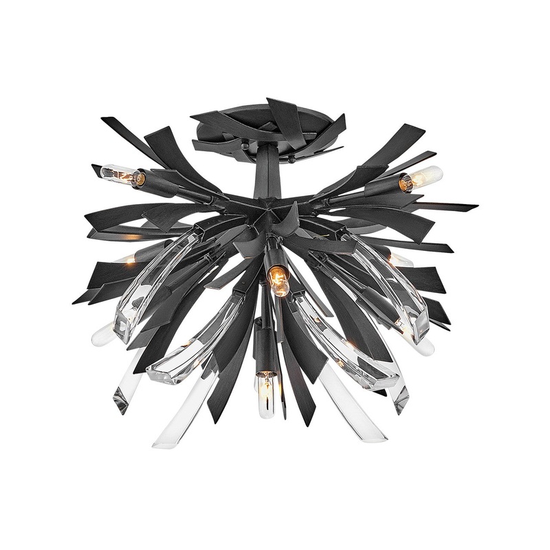 Vida LED Semi-Flush Mount in Brushed Graphite