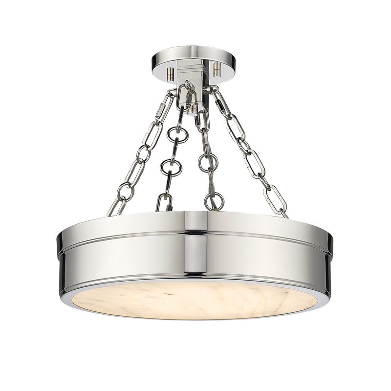 Anders LED Semi Flush Mount in Polished Nickel