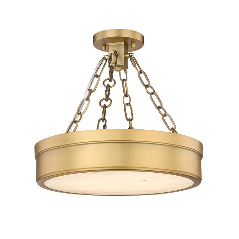 Anders LED Semi Flush Mount in Rubbed Brass
