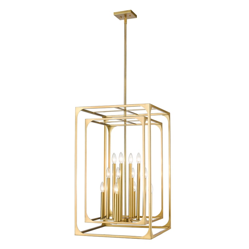Easton 12 Light Chandelier in Rubbed Brass