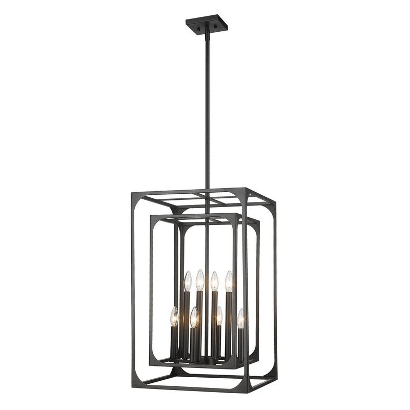 Easton Eight Light Chandelier in Matte Black