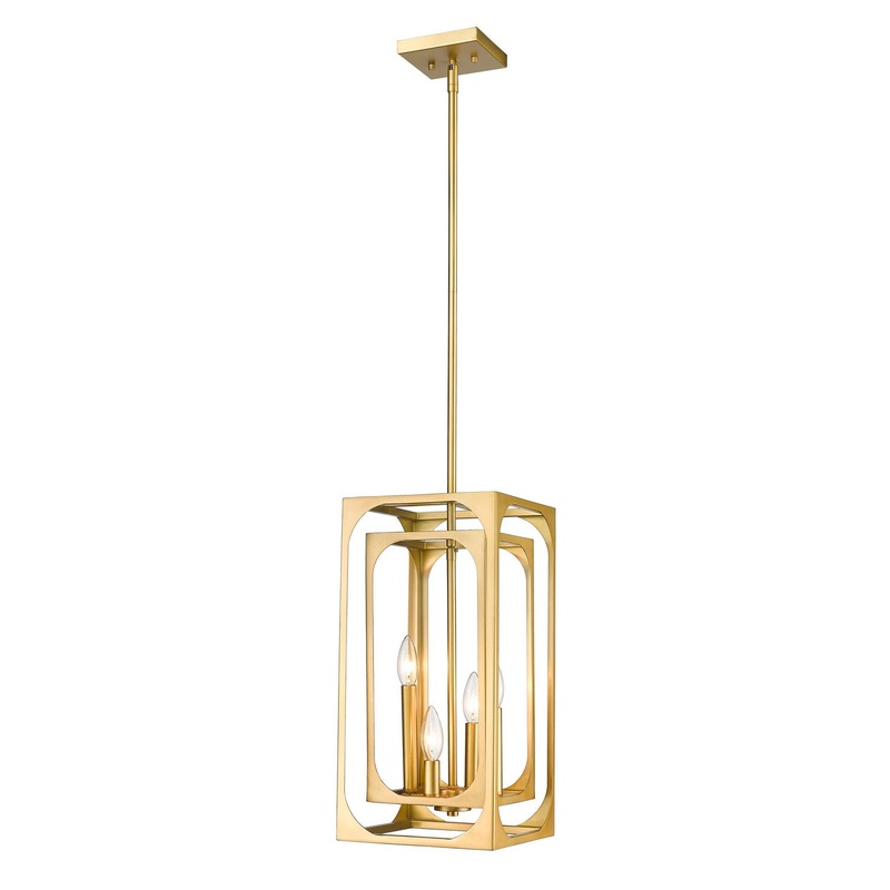 Easton Four Light Chandelier in Rubbed Brass