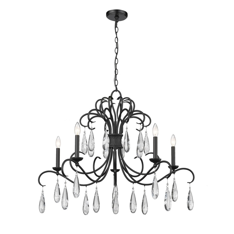 Amara Five Light Chandelier in Matte Black