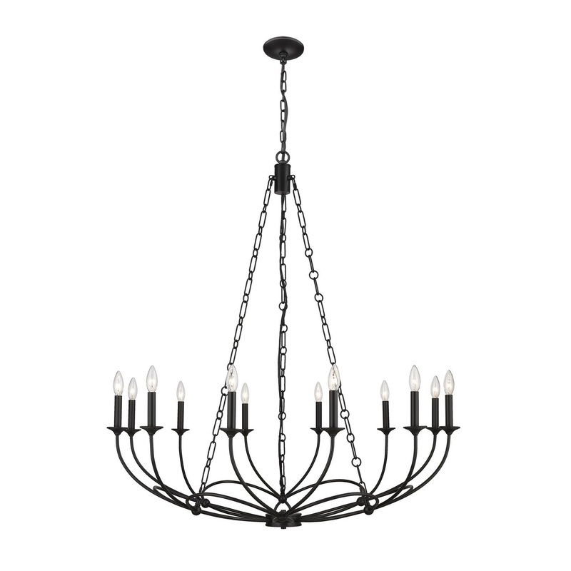 Arabella 12 Light Chandelier in Matte Black