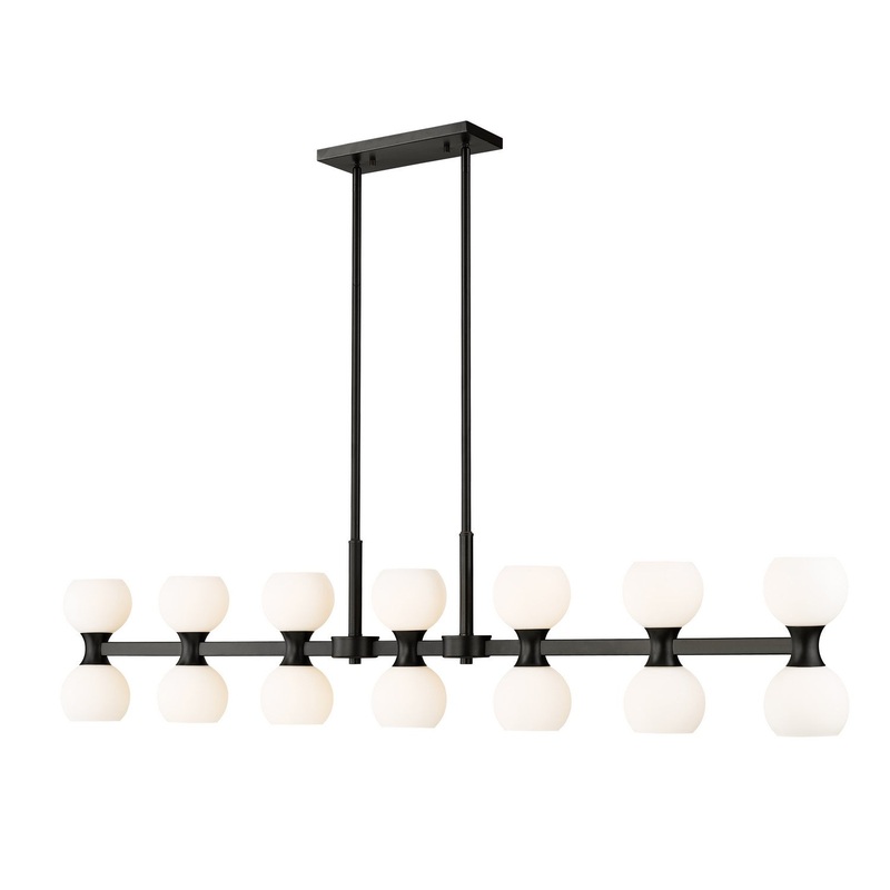 Artemis 14 Light Linear Chandelier in Matte Black