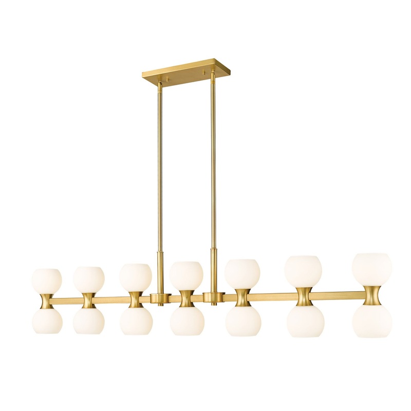 Artemis 14 Light Linear Chandelier in Modern Gold