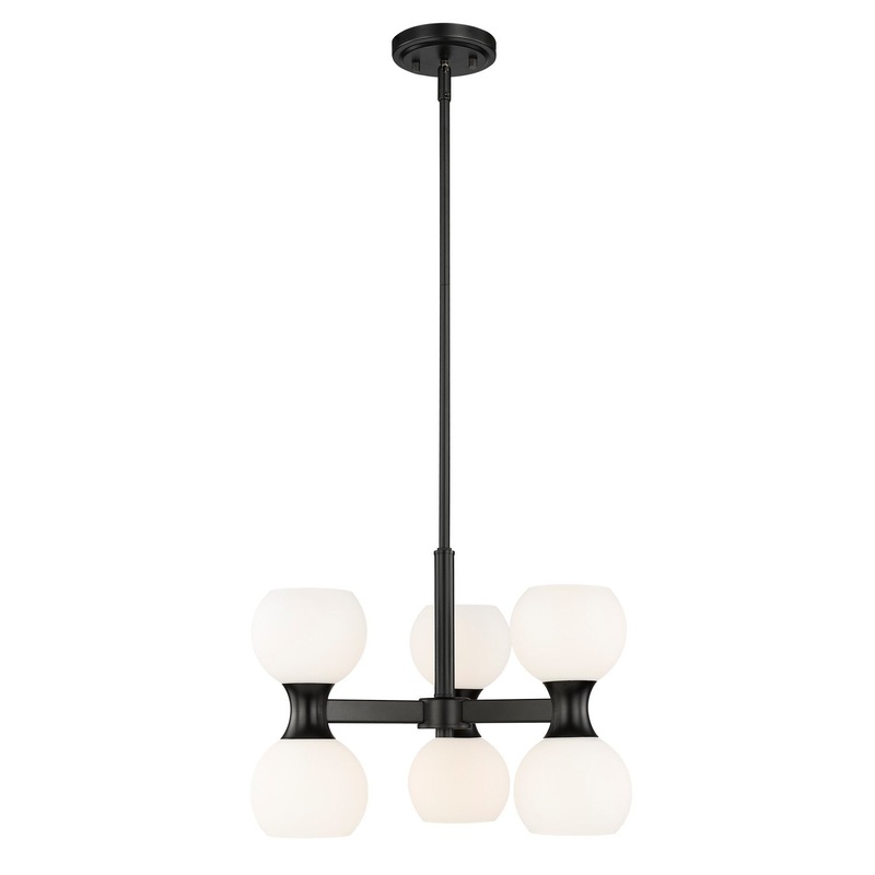 Artemis Six Light Chandelier in Matte Black