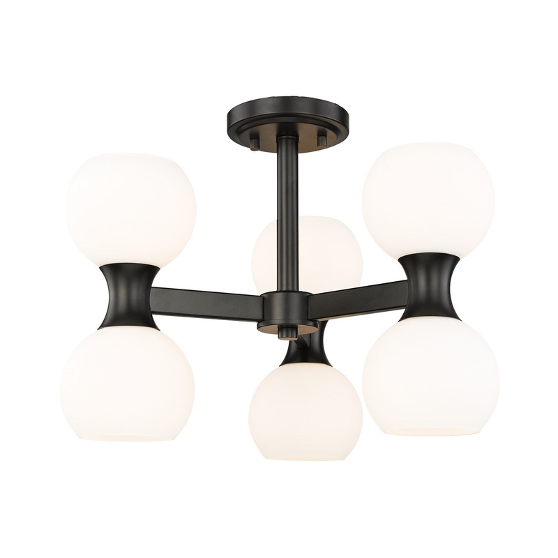 Artemis Six Light Semi Flush Mount in Matte Black