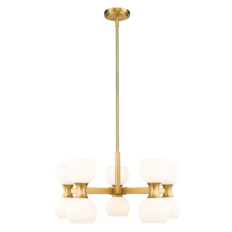 Artemis Ten Light Chandelier in Modern Gold