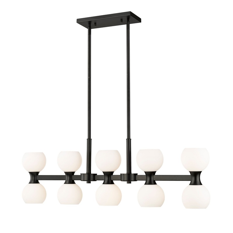 Artemis Ten Light Linear Chandelier in Matte Black