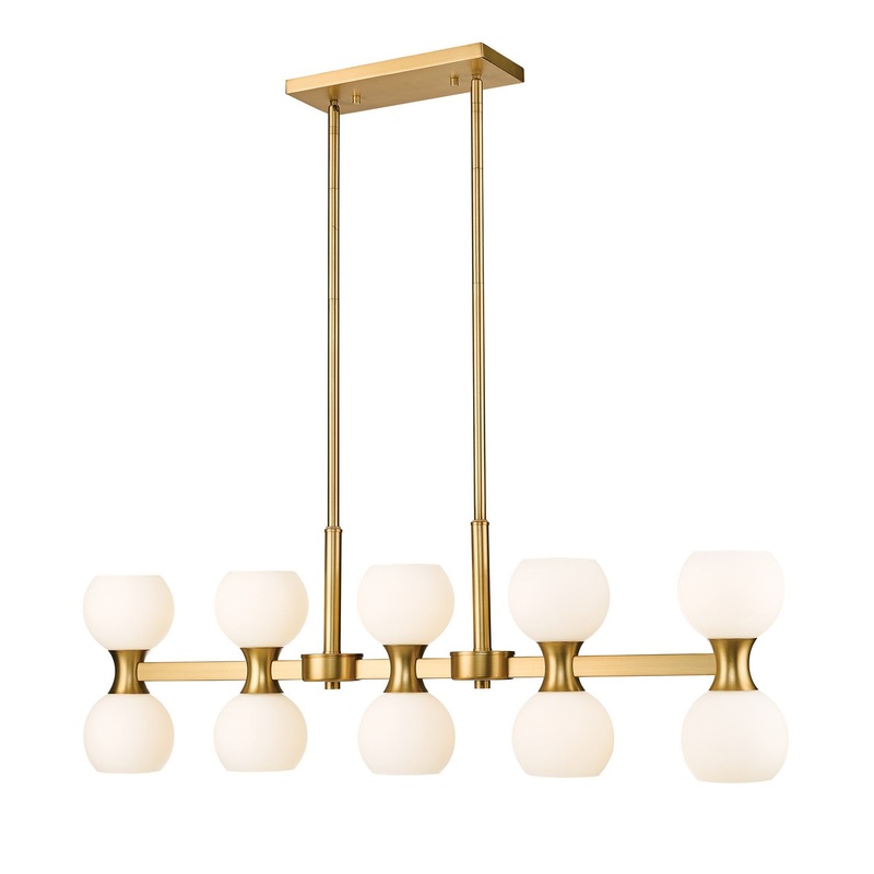 Artemis Ten Light Linear Chandelier in Modern Gold