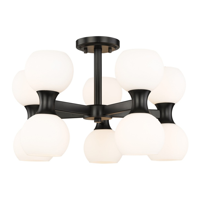 Artemis Ten Light Semi Flush Mount in Matte Black
