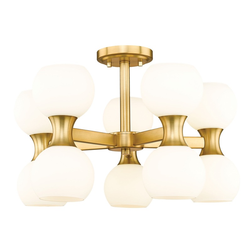 Artemis Ten Light Semi Flush Mount in Modern Gold
