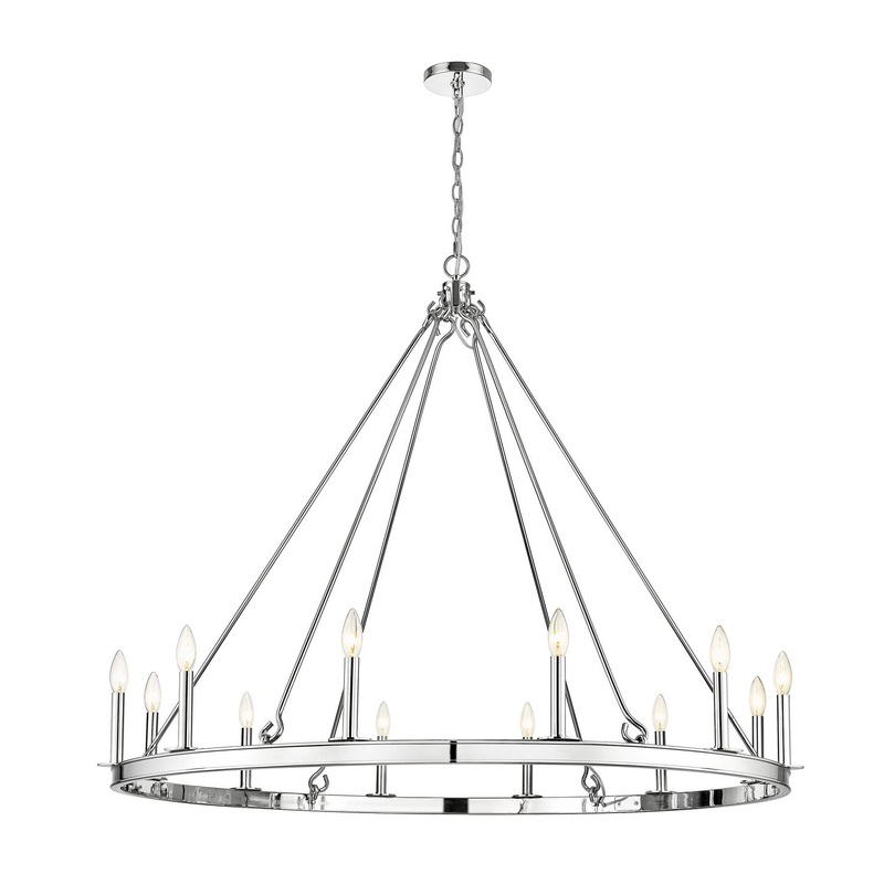 Barclay 12 Light Chandelier in Polished Nickel