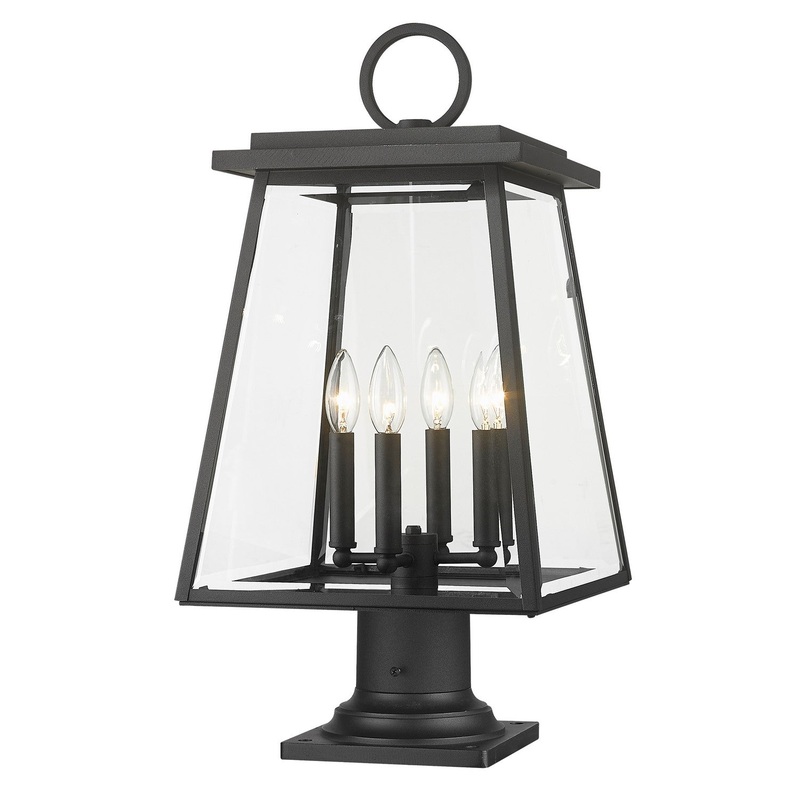 Broughton Four Light Outdoor Pier Mount in Black