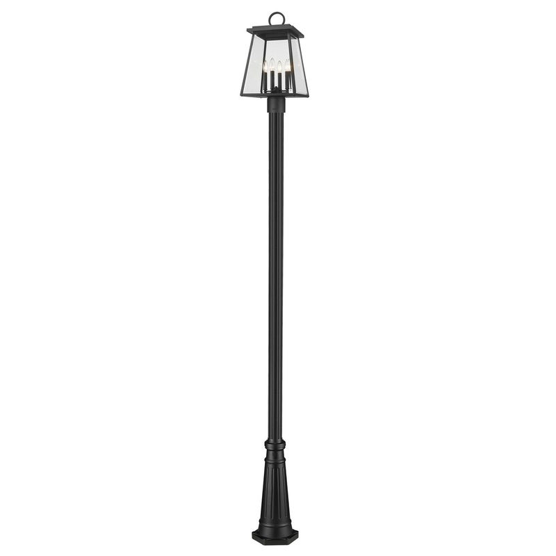 Broughton Four Light Outdoor Post Mount in Black