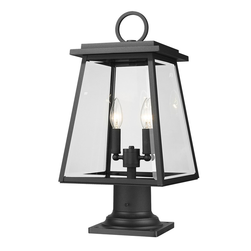 Broughton Two Light Outdoor Pier Mount in Black