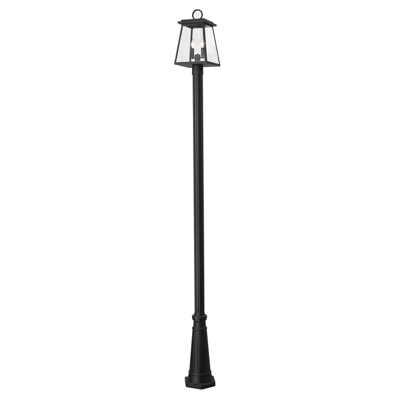 Broughton Two Light Outdoor Post Mount in Black