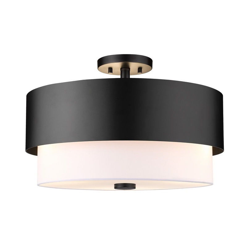 Counterpoint Three Light Semi Flush Mount in Matte Black