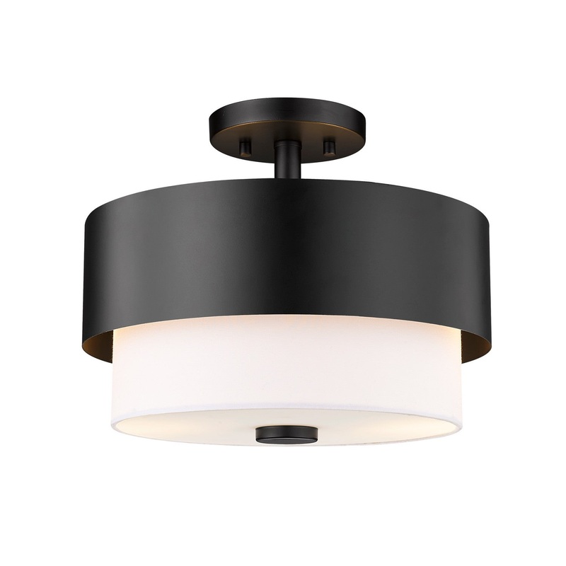 Counterpoint Two Light Semi Flush Mount in Matte Black