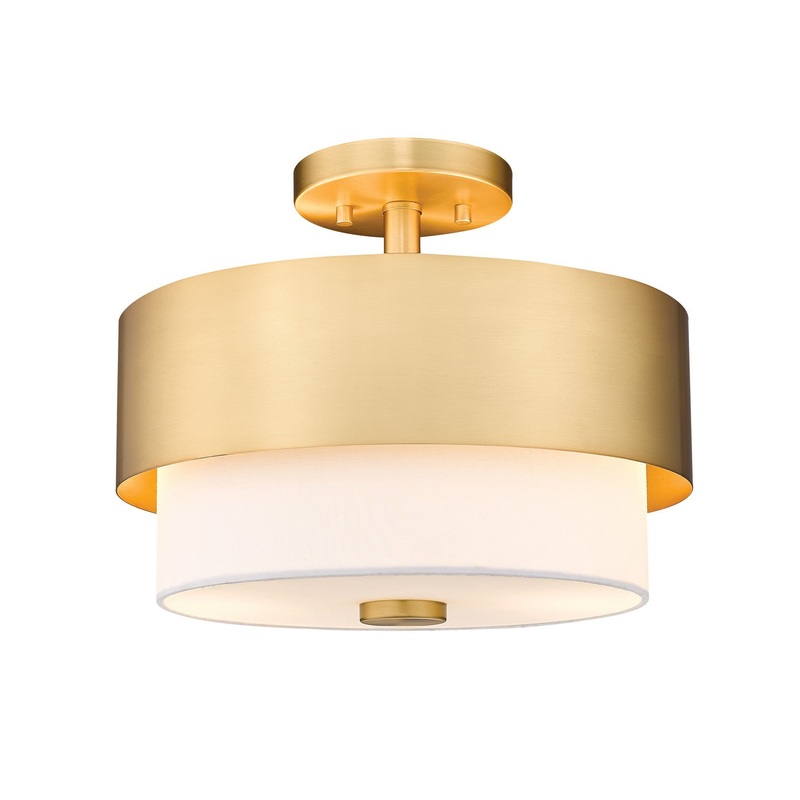 Counterpoint Two Light Semi Flush Mount in Modern Gold