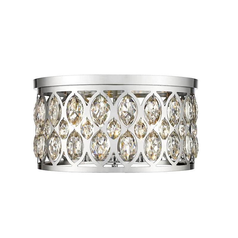 Dealey Five Light Flush Mount in Chrome
