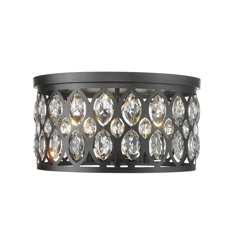 Dealey Five Light Flush Mount in Matte Black