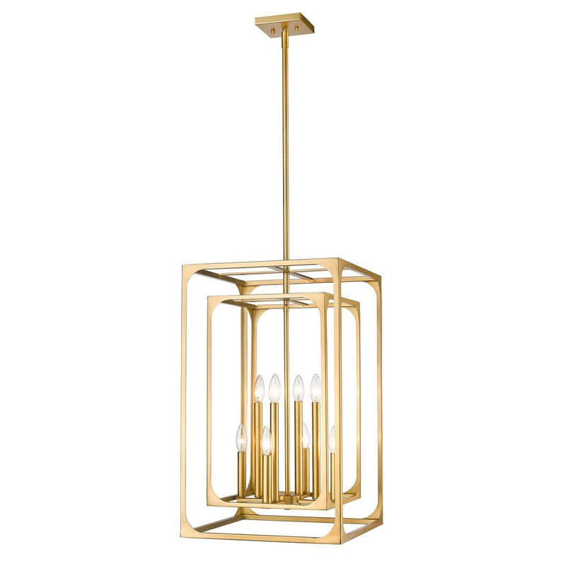 Easton Eight Light Chandelier in Rubbed Brass