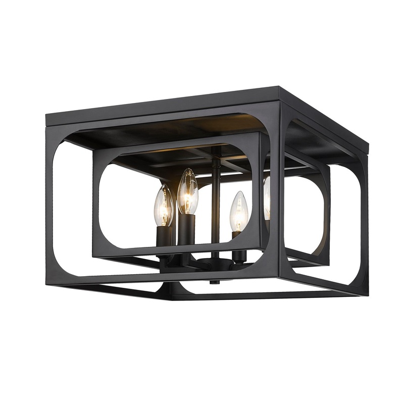 Easton Four Light Flush Mount in Matte Black