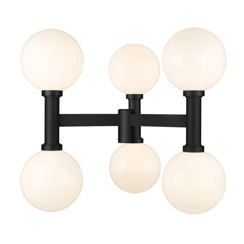 Laurent Six Light Outdoor Post Mount in Black