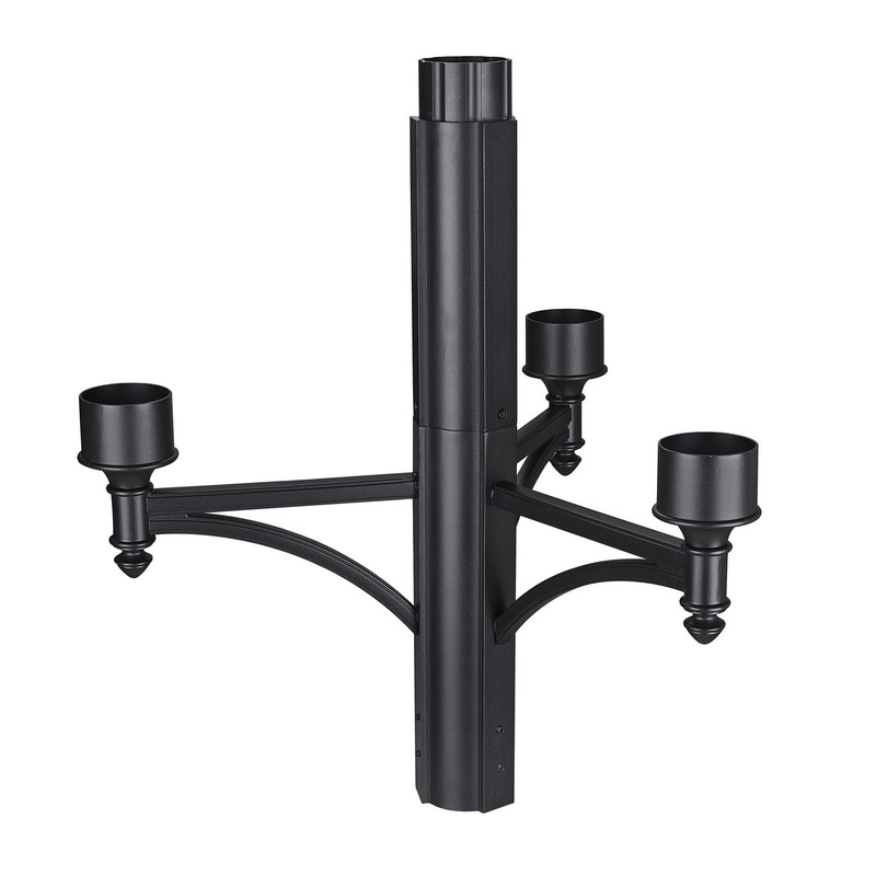Outdoor Four Light Outdoor Posts/Hardware in Black