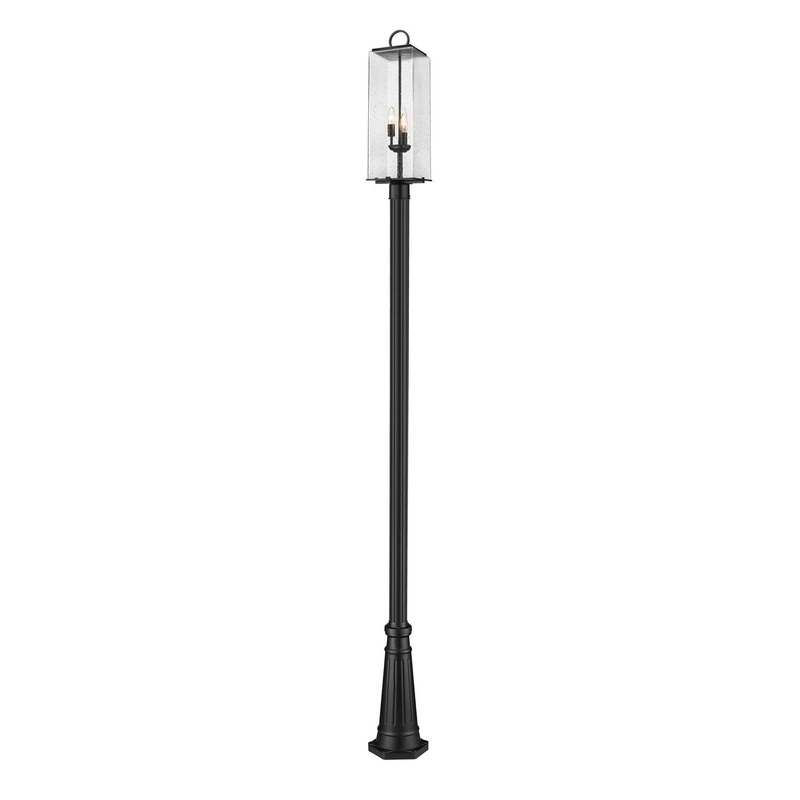 Sana Three Light Outdoor Post Mount in Black