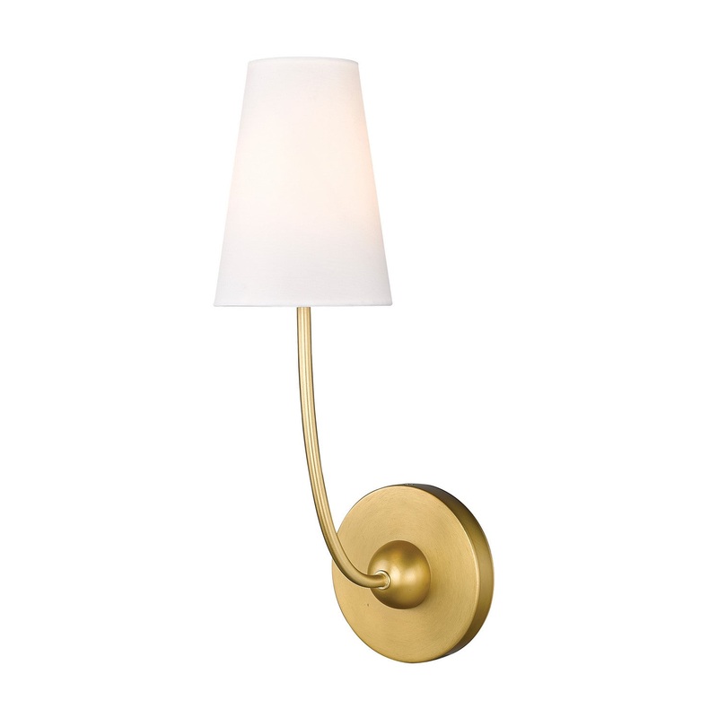 Shannon One Light Wall Sconce in Rubbed Brass