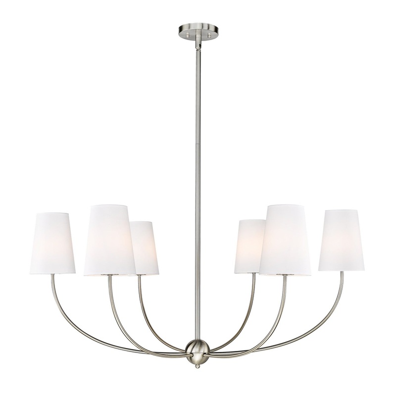 Shannon Six Light Chandelier in Brushed Nickel